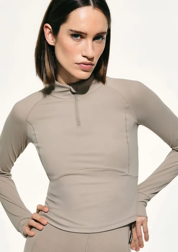 Jaqueta Feminina Gola Alta Hering Sports + FRNC - Cinza P