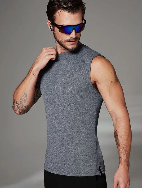 Regata Fitness Masculina Cinza Mescla M