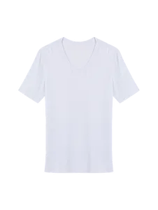 Camiseta Manga Curta Gola V Em Viscose Masculino Branco M