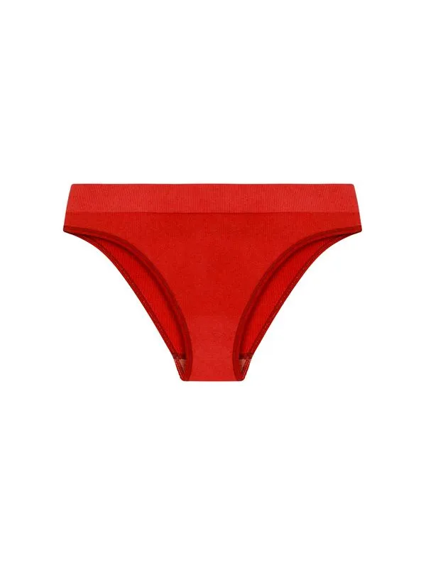 Calcinha Biquíni Em Microfibra Canelada Free Vermelho Jaspe P