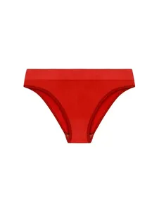 Calcinha Biquíni Em Microfibra Canelada Free Vermelho Jaspe P