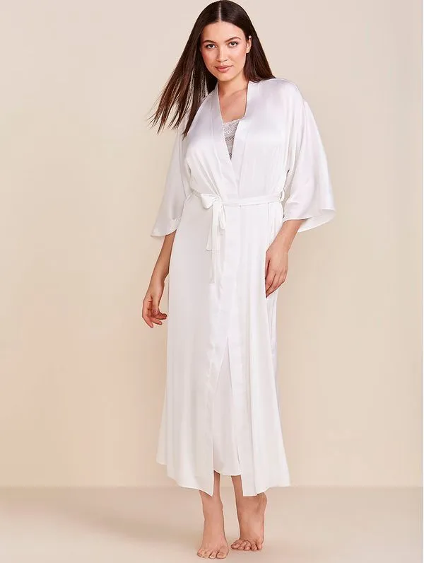 Robe Longo Em Cetim Valência Honeymoon Off White M