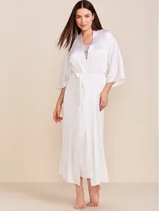 Robe Longo Em Cetim Valência Honeymoon Off White M