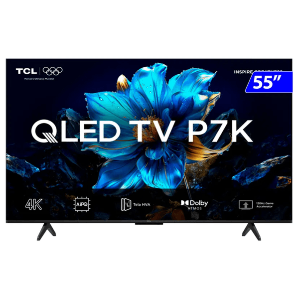 Smart TV TCL QLED 55'' 4K Comando de Voz 55P7K