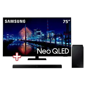 Kit com Smart TV Neo QLED 75" 4K Samsung 75QN85A + Soundbar Samsung HW-T555