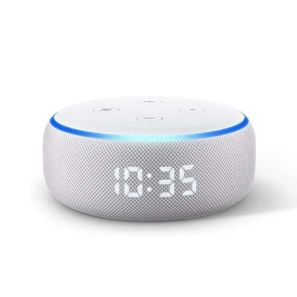 Amazon Smart Home Echo Dot Alexa com Relógio 3ª Geração Branco - B07NQJPQ46