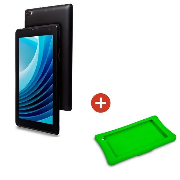 Tablet Goldentec Tab7 3G 2GB + 32GB 7" Android com Google Kids Space | GT + Case para Tablet 7'' Goldentec GT Kids Tab Verde