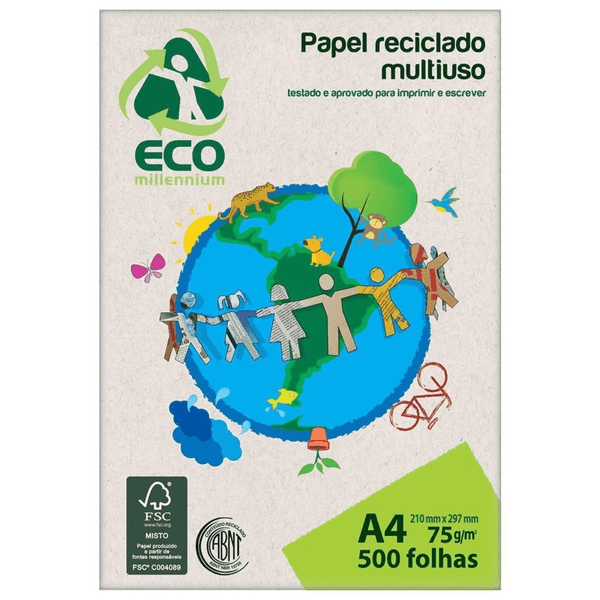 Resma de Papel A4 75G Eco Millennium Jandaia
