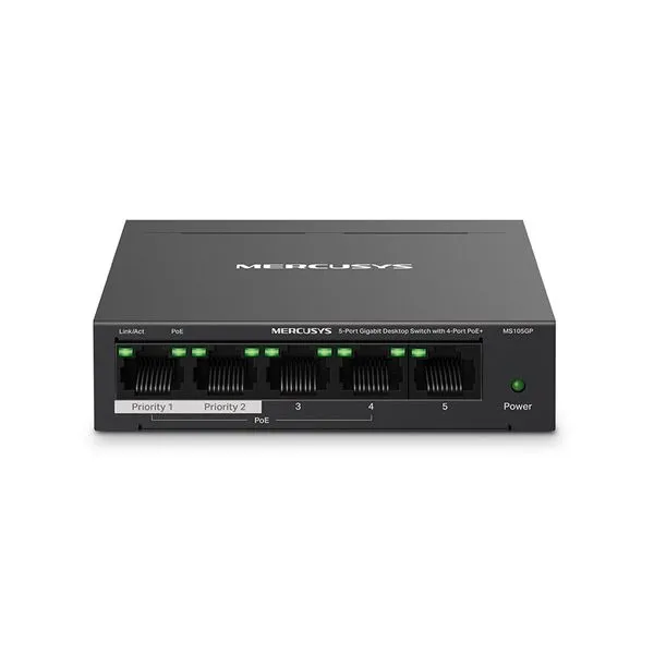 Switch Mercusys 5-PORT Gigabit Desktop SWITCH WITH 4-PORT Poe+ MS105GP - MCS0037