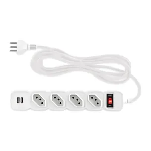 Protetor Eletronico Intelbras EPE204 4 Tomadas 2 USB Cabo de 3M Branco