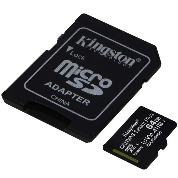 Cartão de Memória - microSDHC - 64GB - Kingston - Canvas Select Plus - Classe 10 - SDCS2/64GB