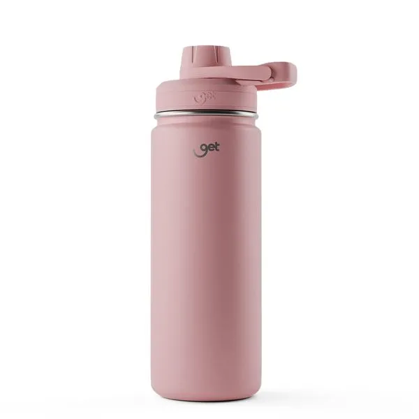 Garrafa Térmica Get Colors Inox 500ml Rosa Claro para bebidas quentes ou frias com tampa com bico e base emborrachada
