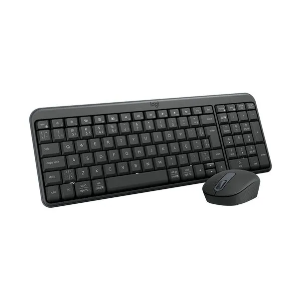 Combo Teclado e Mouse Sem Fio Logitech MK250 Bluetooth com Design Compacto, Mouse Ambidestro, Layout ABNT2, Compatível PC e Mac - Grafite