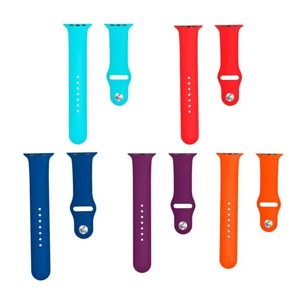 Kit 5 Pulseiras para Apple Watch 42/44mm Silicone | GT