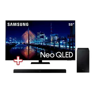 Kit com Smart TV Neo QLED 55" 4K Samsung 55QN85A + Soundbar Samsung HW-T555