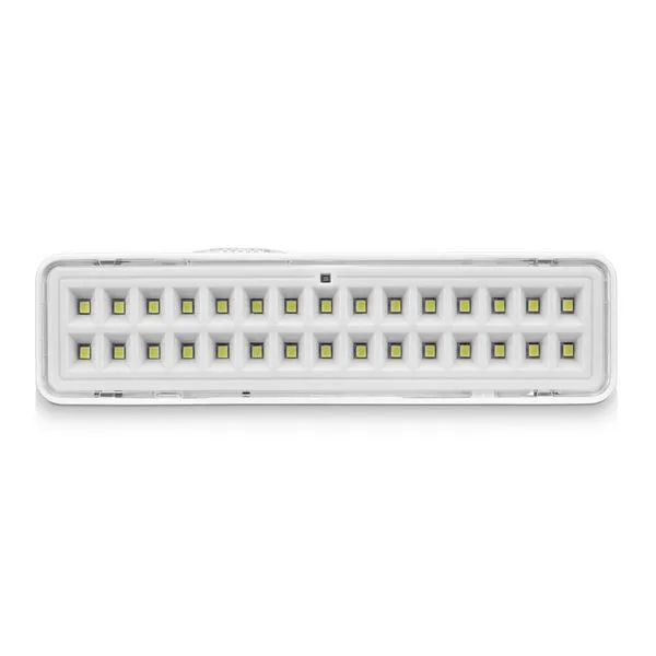 Luminária de Emergência LED Barra Branca 2W Bivolt Elgin Luminária de Emergência LED Barra Branca 2W Luz Branca 100 lúmens