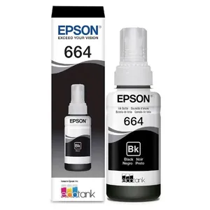Garrafa Refil de Tinta Epson T664220 para impressora L200, L210, L355, L555 e L110, Preta