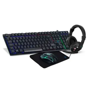 Kit Gamer OX Loot com Headset + Teclado + Mouse 1200DPI + Mousepad Preto