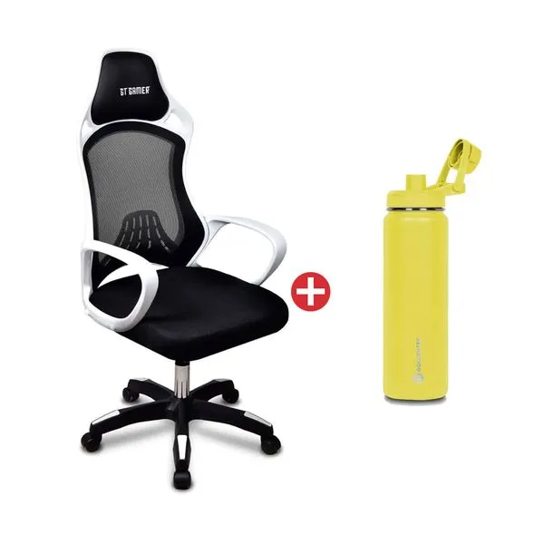 Cadeira Gamer Goldentec GT Moon + Garrafa Térmica Inox Goldentec GT Colors 750ml Amarelo