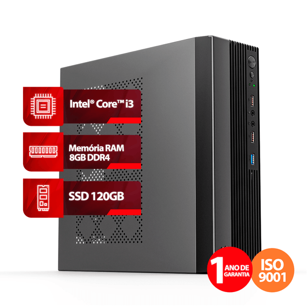 Computador Intel® Core™ i3 6ª Geração, RAM 8GB, SSD 120GB, Linux | GT PDV
