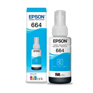 Garrafa Refil de Tinta Epson T664220 para impressora L200, L210, L355, L555 e L110, Azul