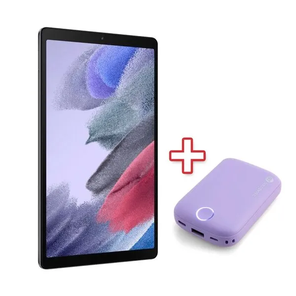 Kit com Tablet Samsung Galaxy A7 Lite T220 32GB Wi-Fi Tela 8.7" Câmera Traseira 8MP Grafite + Carregador Portátil 10000mAh Roxo Goldentec