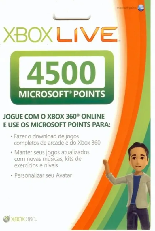 Live 4500 Pontos Xbox 360 Microsoft (56P-00284)