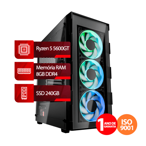 PC Gamer Ryzen 5 5600GT, RAM de 8GB, SSD de 240GB, Linux | OX