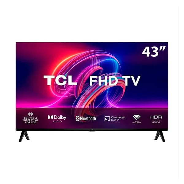 Smart TV 43" TCL LED Full HD 43S5400A, Android TV, Wi-Fi, Bluetooth