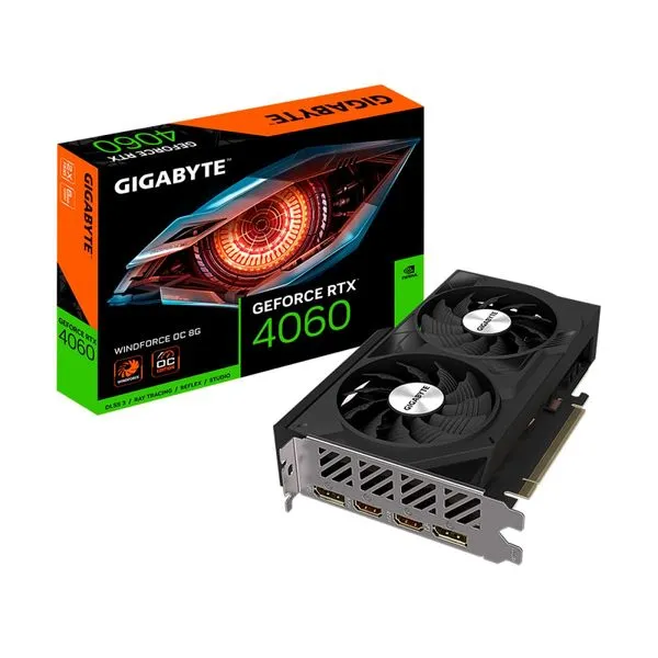 Placa de Vídeo Gamer Gigabyte NVIDIA GeForce RTX4060, 8GB, GDDR6, WindForce OC, 128-bit