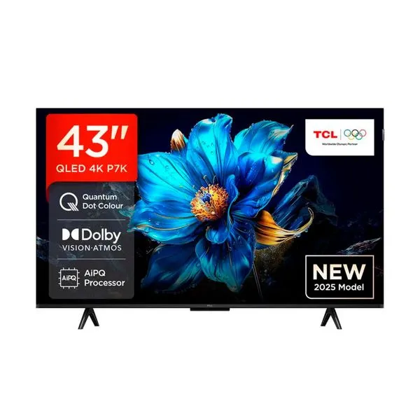 Smart TV TCL 43" QLED FHD 43S5K Google TV com Wi-Fi Dual Band e Bluetooth Integrados Google Cast Dolby Audio