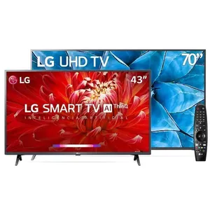 Smart TV LED 70" 4K LG 70UN7310 ThinQ AI, Controle Smart Magic, HDR 10 Pro e Alexa + Smart TV LED 43" Full HD LG 43LM6300PSB ThinQ AI