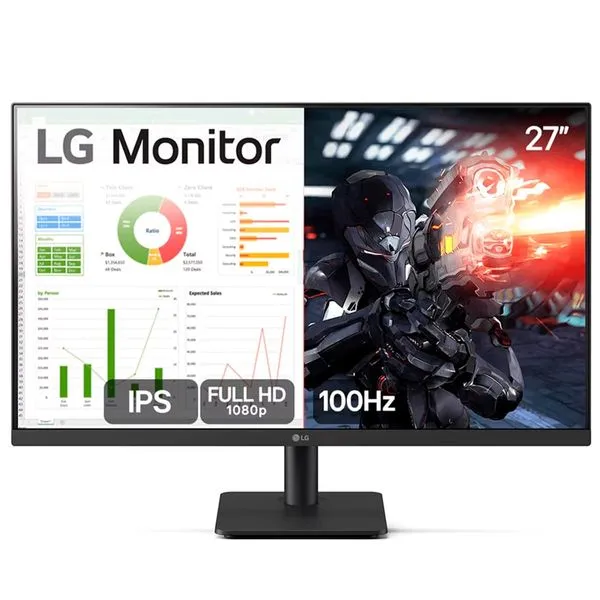 Monitor Gamer 27" LG 27MS500-B IPS, Full HD, 100Hz, 5ms, HDMI, Flicker Safe, Ajuste de inclinação
