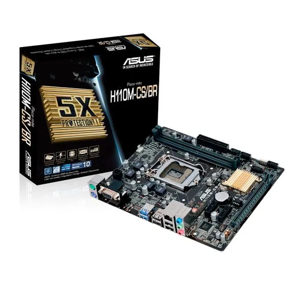 Placa-Mãe ASUS H110M-CS/BR LGA1151 Chipset Intel H110 uATX DDR4- 90MB0RL0-C1BAY0