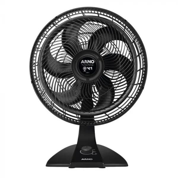 Ventilador de Mesa Turbo Force com 6 Pás 40cm 126W Arno Ventilador de Mesa Turbo Force 2 em 1 Preto com 6 Pás 40cm 126W 127V