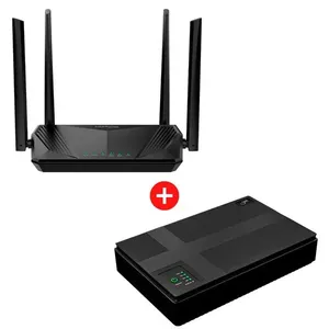 Roteador Wi-Fi 6 Dual Band Intelbras W6-1500 AX1500 + Mini Nobreak UPS Get 18W Bivolt 9/12/15/24V para Roteadores, Modems, Câmera de segurança