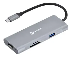 HUB USB Tipo C 7 em 1, USB 3.0, Leitor SD E TF, HDMI - Vinik