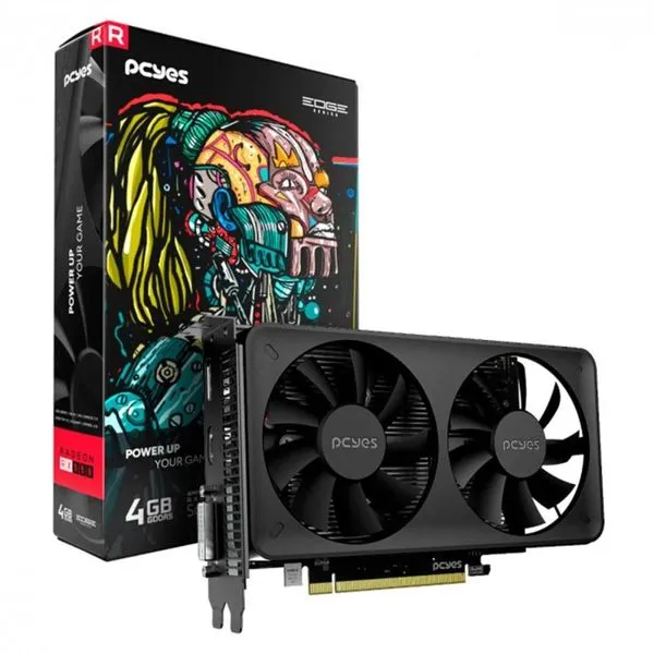 Placa de Vídeo PCYes RX 550 AMD Dual Fan Projeto Edge, 4GB GDDR5, 128 BITS - PVEX5504GBDF