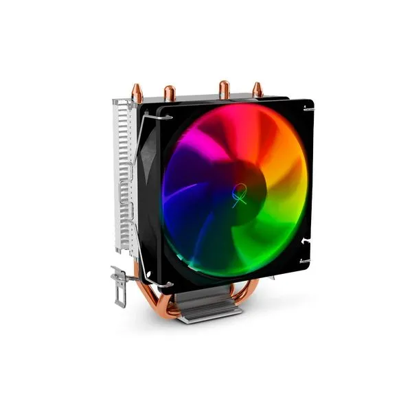 Air Cooler CPU OX LED Rainbow, Intel/AMD, 2 Heatpipe, 1800RPM, Cobre TDP 95W