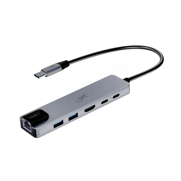 Hub Adaptador USB-C Get 6 em 1 para Notebooks, tablets e outros dispositivos