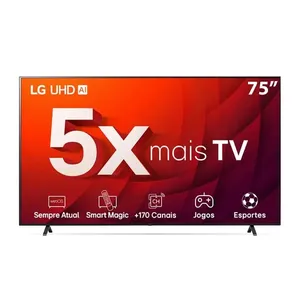 Smart TV 86" LG 4K UHD 86UR8750PSA, HDR, Bluetooth, Alexa, ThinQAI, Google Assistente, Airplay2, 3 HDMI