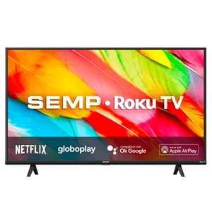 Smart TV SEMP 43'' Full HD Roku TV com Wi-fi 3 HDMI Controle por Aplicativo cor Preta 43R6500 Bivolt