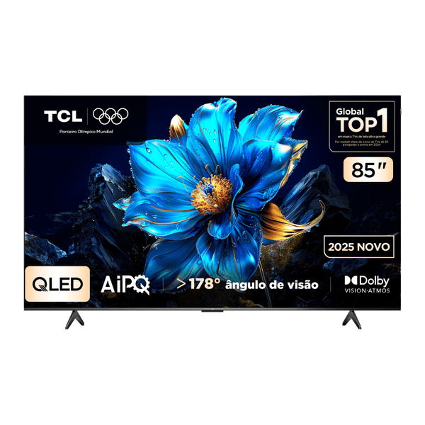 Smart TV TCL 4K 85'' Google TV Wi-Fi Dual Band e Bluetooth 85P7K