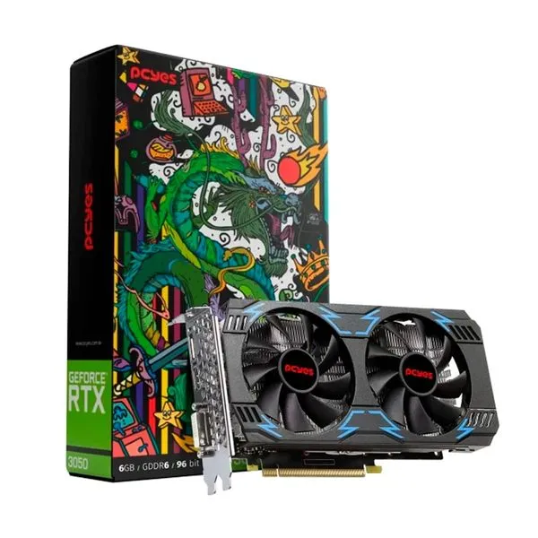 Placa de Vídeo Gamer PCYes GeForce RTX3050 6GB GDDR6 96-bits - PVRTX30506GB