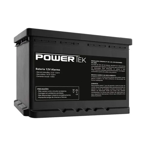 Bateria Selada 12v 7Ah Powertek para Alarme - EN011