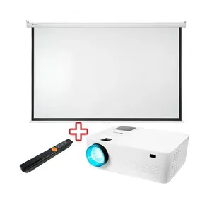 Kit Projetor Multimídia 5500 Lumens Full HD + Tela de Projeção + Apresentador de Slides