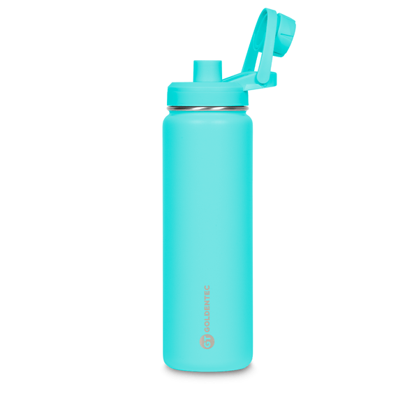 Garrafa Térmica GT Colors Inox Goldentec 750 ml para bebidas quentes ou frias com tampa, bico e base emborrachada - Azul claro