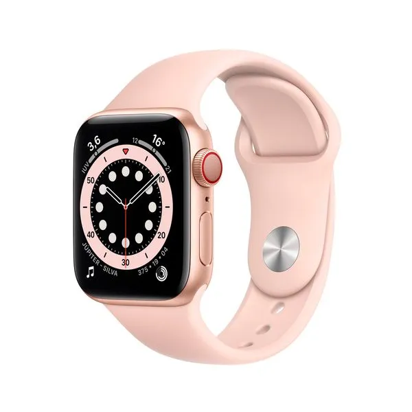 Apple Watch Series 6 GPS + Cellular 40mm Caixa Dourada de Alumínio com Pulseira Esportiva Areia-Rosa