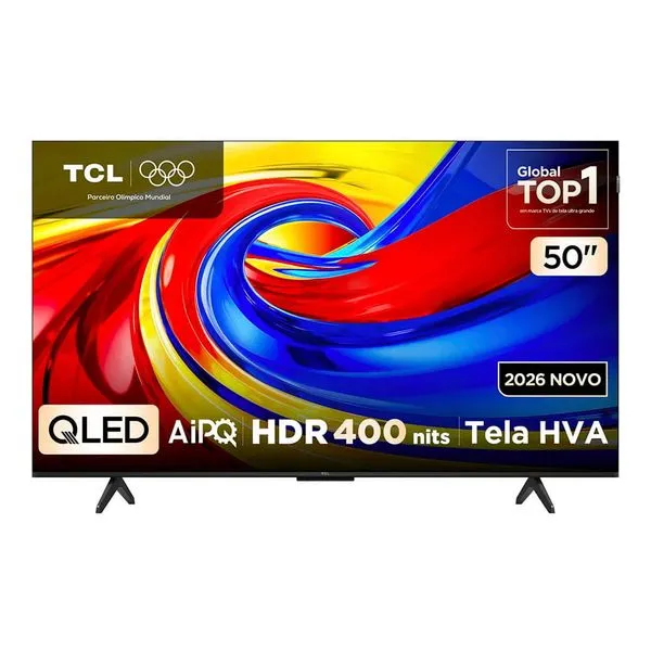 Smart TV 50" TCL QLED 4K Wi-Fi Google TV Comando de Voz 50P7L