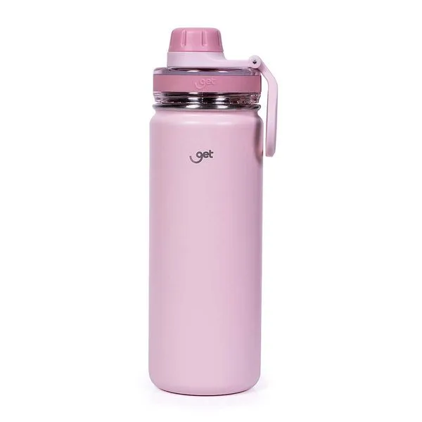 Garrafa Térmica Inox Get Trity 750ml Rose para Bebidas Quentes e Frias com Tampa Bico e Base Emborrachada